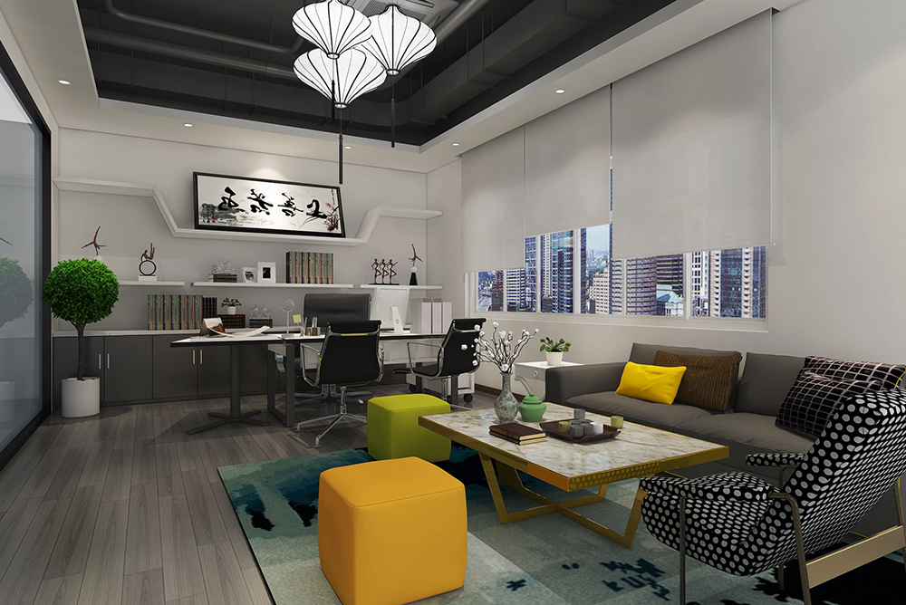 極簡風老總辦公室裝修設(shè)計效果圖