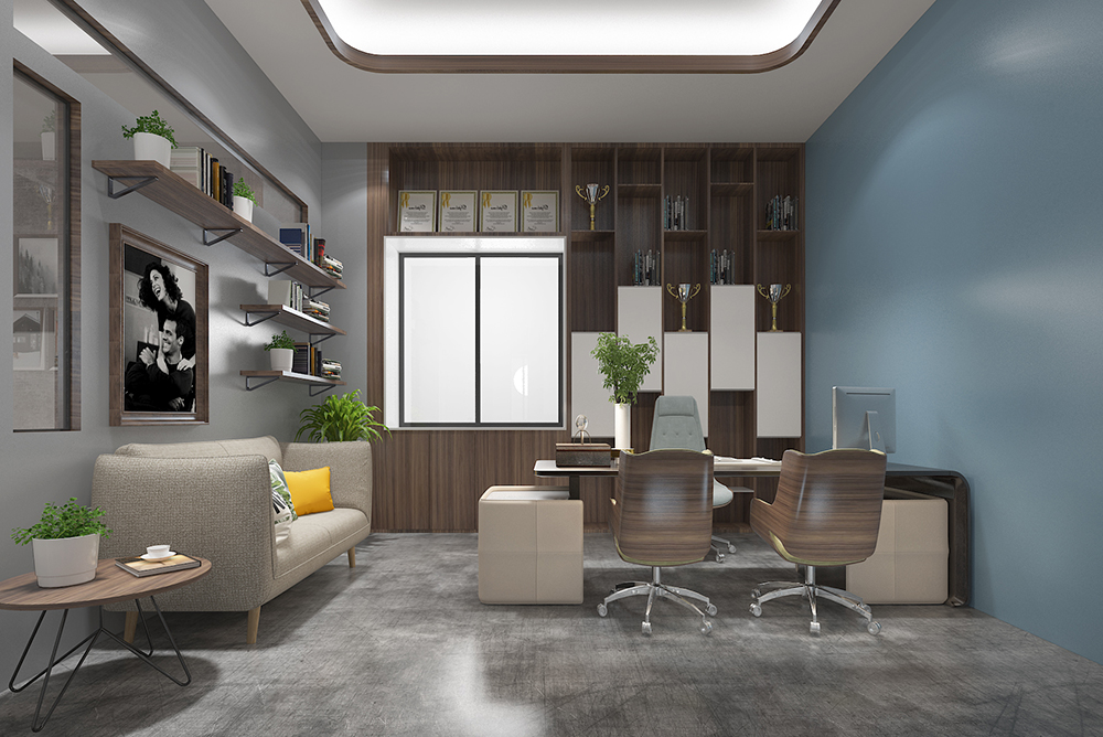 北歐風老總辦公室裝修設(shè)計效果圖
